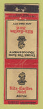 Matchbook Cover - Ritz Carlton Hotel New York City Boston MA DQ WORN