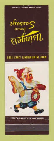 Matchbook Cover - Usinger's Sausage Milwaukee WI WEAR
