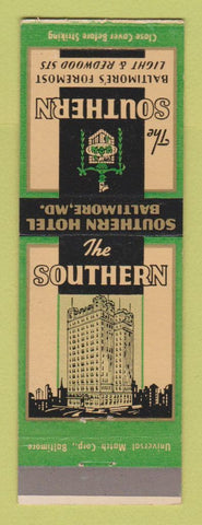Matchbook Cover - Southern Hotel Baltimore MD WEAR