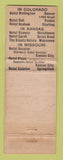 Matchbook Cover - Beck Cross Hotels CHAIN WEAR