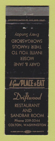 Matchbook Cover - Driftwood Restaurant Colton WA WEAR