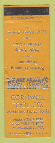 Matchbook Cover - Cornwell Tool Company Milwaukee WI