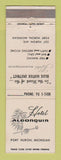 Matchbook Cover - Hotel Algonquin Port Huron MI