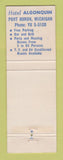 Matchbook Cover - Hotel Algonquin Port Huron MI