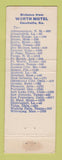 Matchbook Cover - Worth Motel Coushatta LA WEAR