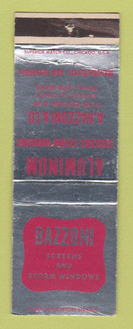 Matchbook Cover - Bazzoni Aluminum Screen Chicago IL WEAR