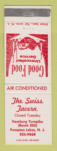 Matchbook Cover - The Swiss Tavern Pompton Lakes NJ