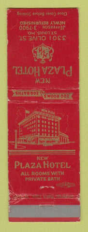 Matchbook Cover - Plaza Hotel St Louis MO WORN