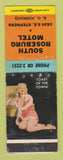 Matchbook Cover - South Roseburg Motel pinup WORN