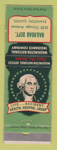 Matchbook Cover - Washington National Insurance Railroad Dept Evanston IL
