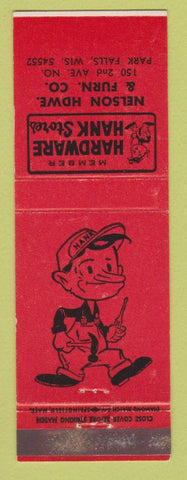 Matchbook Cover - Hardware Hank Store Nelson furniture Park Falls WI