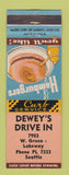Matchbook Cover - Dewey's Drive In Seattle WA