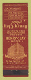Matchbook Cover - Henry Clay Hotel Louisville KY