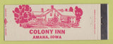 Matchbook Cover - Colony Inn Amana IA Full Length
