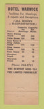Matchbook Cover - Hotel Warwick Newport News VA