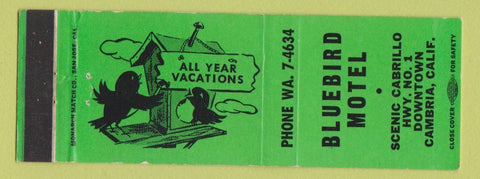 Matchbook Cover - Bluebird Hotel Cambria CA