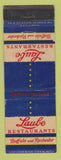 Matchbook Cover - Laube Restaurants Buffalo Rochester NY
