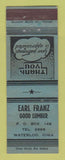 Matchbook Cover - Earl Franz Lumber Waterloo IA POOR BACK