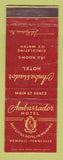 Matchbook Cover - Ambassador Hotel Memphis TN WEAR