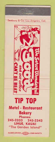 Matchbook Cover - Tip Top Motel Restaurant Kauai Hawaii