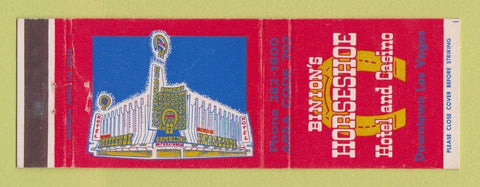 Matchbook Cover - Binion's Horseshoe Casino Hotel Las Vegas NV