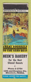 Matchbook Cover - Heck's Bakery Reading PA WEAR