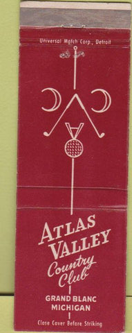 Matchbook Cover - Atlas Valley Country Club Grand Blanc MI