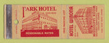Matchbook Cover - Hotel Winona MN Park Hotel WEAR