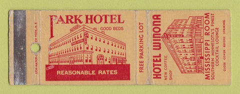 Matchbook Cover - Hotel Winona MN Park Hotel WEAR