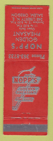 Matchbook Cover - Nopp's Golden Pheasant Salem OR
