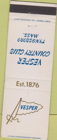 Matchbook Cover - Vesper Country Club Tyngsboro MA