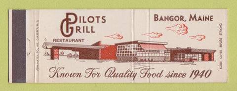 Matchbook Cover - Pilots Grill Bangor ME Full Length