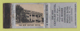 Matchbook Cover - Century Hotel Romney WV WEAR