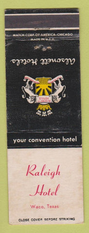 Matchbook Cover - Raleigh Hotel Waco TX WEAR