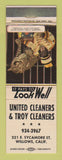 Matchbook Cover - United Cleaners Troy Willows CA