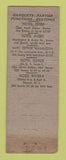 Matchbook Cover - Hotels Boston MA New York City New Haven Newark WEAR