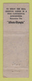 Matchbook Cover - Athens Olympia Cafe Boston MA POOR