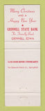 Matchbook Cover - Grinnell State Bank IA Christmas