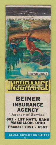 Matchbook Cover - Beiner Insurance Agency Massillon OH
