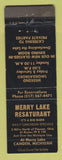 Matchbook Cover - Merry Lake Restaurant Camden MI WEAR
