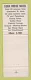 Matchbook Cover - Town House Motel Belleville IL