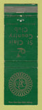 Matchbook Cover - St Clair Country Club Belleville IL WEAR