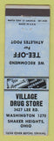 Matchbook Cover - Village Drug Store Shaker Heights OH