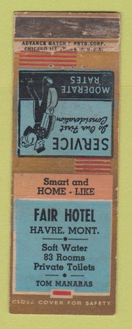 Matchbook Cover - Fair Hotel Havre MT WEAR