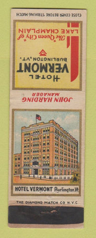 Matchbook Cover - Hotel Vermont Burlington VT WEAR
