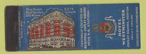 Matchbook Cover - Hotel Westminster Boston MA WEAR