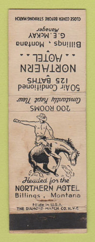 Matchbook Cover - Northern Hotel Billings MT WEAR