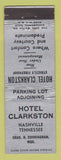 Matchbook Cover - Hotel Clarkston Nashville TN