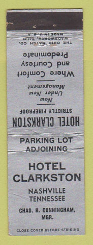 Matchbook Cover - Hotel Clarkston Nashville TN