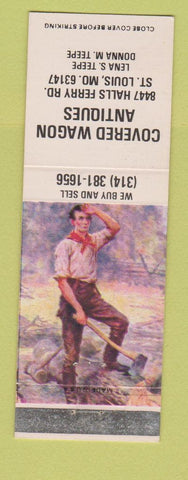 Matchbook Cover - Covered Wagon Antiques St Louis MO WEAR